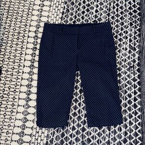 Ann Taylor Blue and White Textured Capris